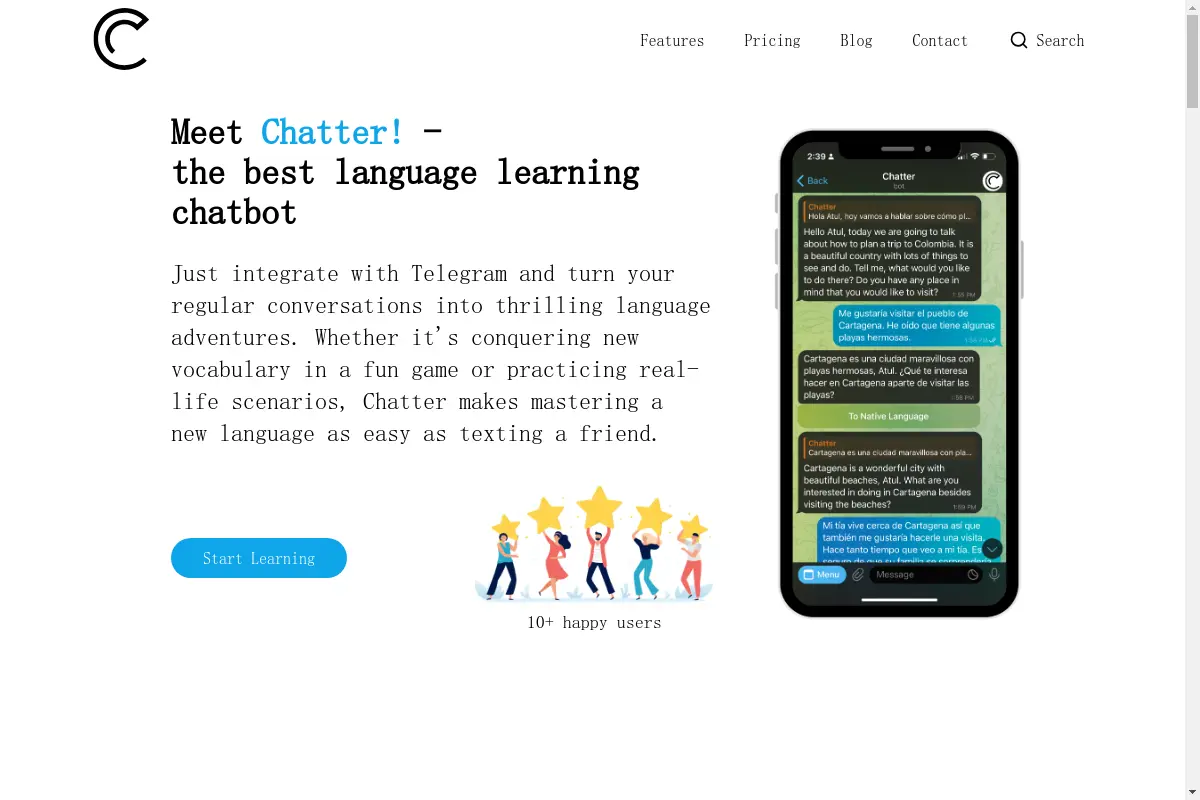 Chatter - The best language learning chatbot powered by AI